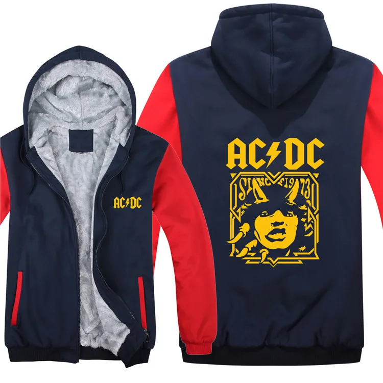 Рок группа AC DC толстовки Мужские Пуловер Шерсть подклад куртки AC Свитшот DC Толстовка модное пальто - Цвет: as picture