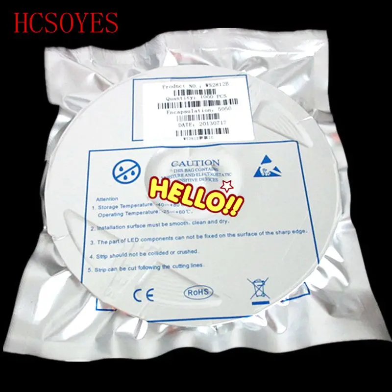 Абсолютно(1000 шт./лот) DC5V WS2812B светодиодный чип WS2811 IC 5050 SMD белый/черный RGB светильник с бусинами