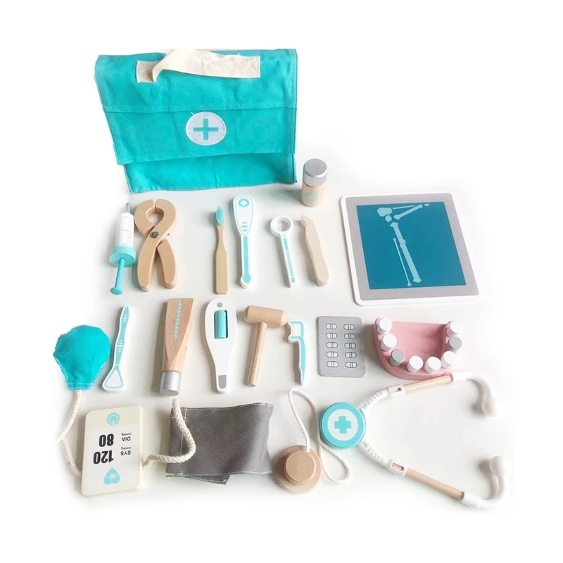 

18Pieces/Pack Play House Medical Toy Kits Dental Playset for Girls Pretend Play Role-Play Dollhouse Doctor Accs Playset