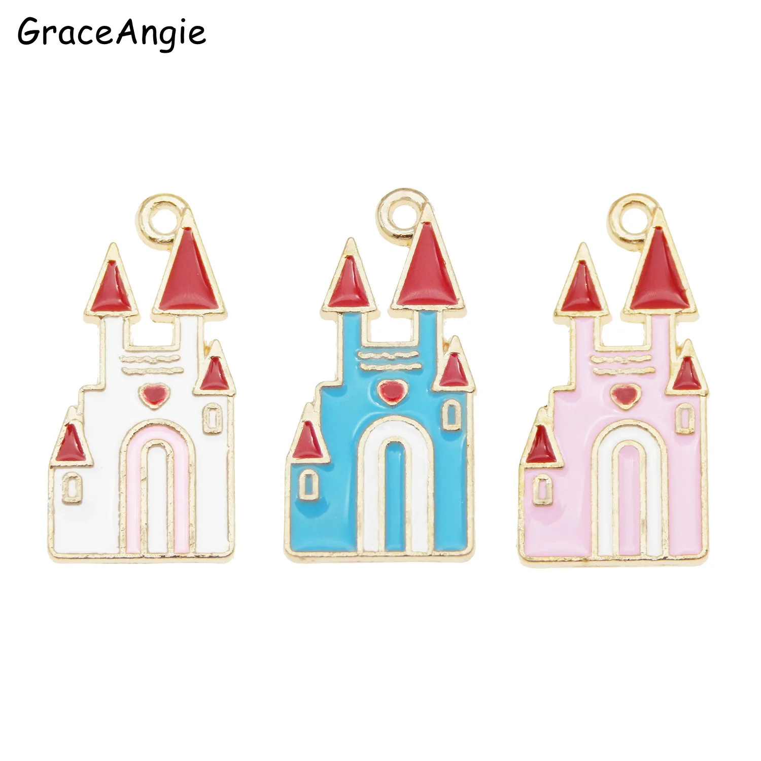6 шт. подвески в виде замка принцесса ювелирные аксессуары ожерелье изготовление