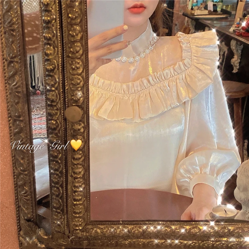 

restoring ancient ways shirt long sleeve hubble-bubble sleeve doll feeling small jacket unlined upper garment design