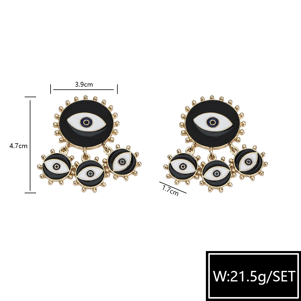 2019 New Fashion Black Color Evil Eye Big Drop Earring For Women Punk Exaggerated Dripping Oil Enamel Earrings Jewelry | Украшения и