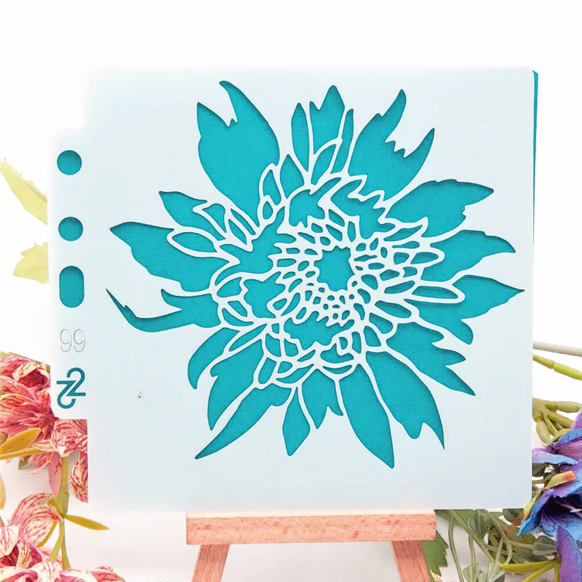 

13*14 sunflower Cover templat scrapbook stencils spray plastic mold shield DIY cake hollow Embellishment printing lace ruler