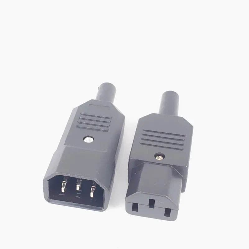 Прямой Кабельный разъем IEC C13 C14 10 А 250 В черный розетка и штекер питания