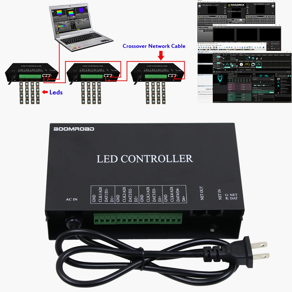 Controlador para Ws2811 Madrix Jinx! Artnet Controlador Led Strip Pixel Dmx 512 pc Dimmer Ws2801 Ws2812 Luzes Rgb
