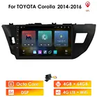 Четырехъядерный автомобильный радиоприемник, мультимедийный видеоплеер, навигация для Toyota Corolla 2014, 2015, 2016, GPS, стерео, Wi-Fi, BT, SWC, AM, FM, T3