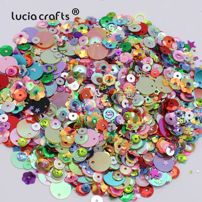 Lucia crafts 20 г/лот смешанные размеры/формы хлопья чашка конфетти свободная тесьма с пайетками для шитья и свадебные аксессуары D0902