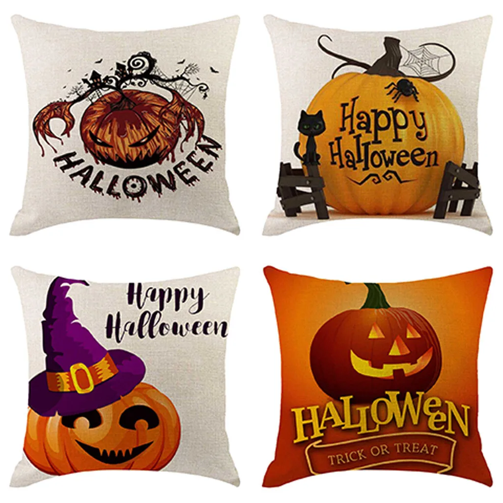 4 шт. наволочка для подушки в стиле Хэллоуин Тыква Сова декоративная диванная