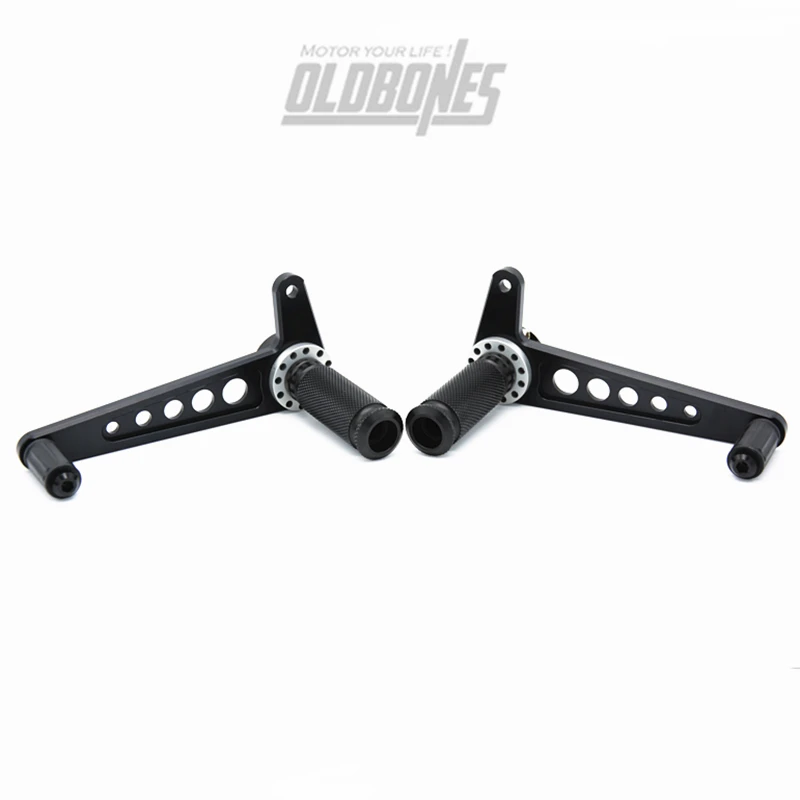 Black2 Кафе Racer Rearsets задние наборы подставки для ног для Suzuki классический на заказ для YAMAHA Bobber Универсальный мотоцикл подножки - Цвет: Black2