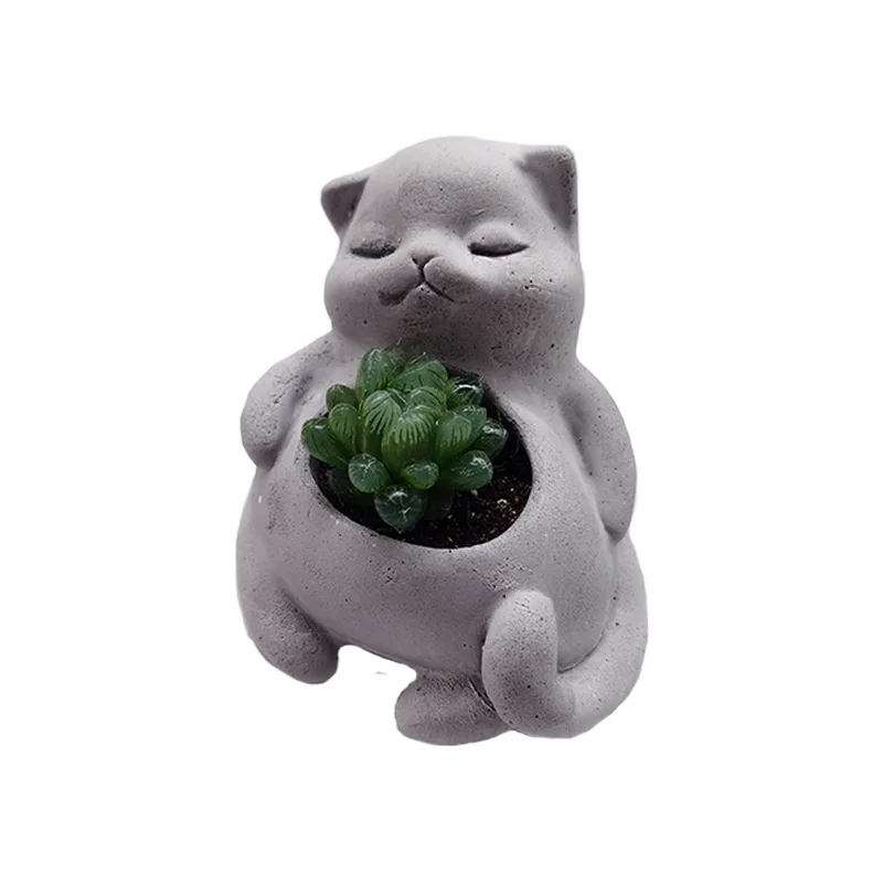 

Cement flowerpot silicone mold Animal Cat design flowerpot mold succulent plant concrete potted office creative pot silicon mold