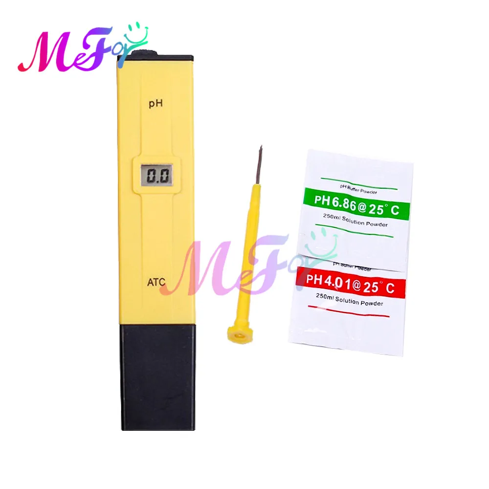PH0-14 Portable PH Value Test Pen With Powder and Battery for Aquarium Pool Water Wine Test Tool PH Tester Meter Digital 0.01