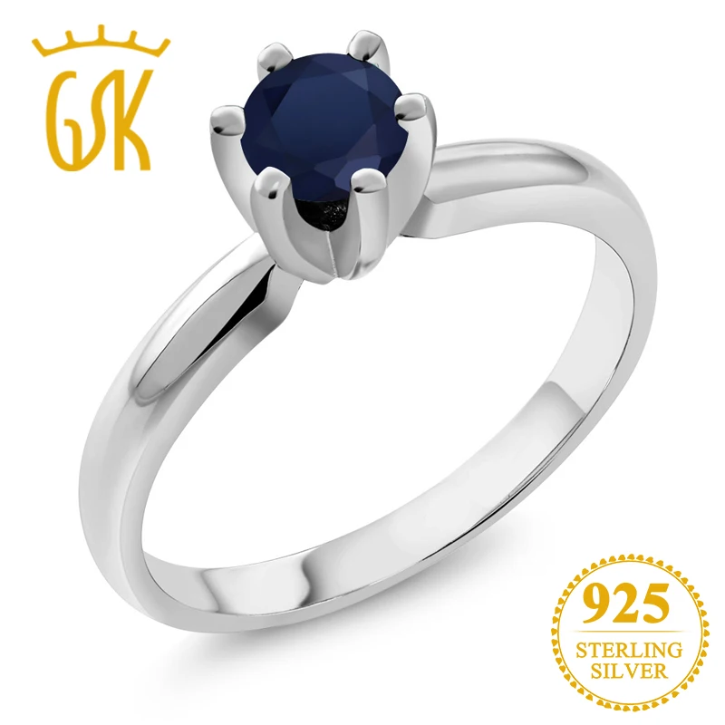 Драгоценный камень 0 60 карат Круглый Натуральный Синий сапфир драгоценный