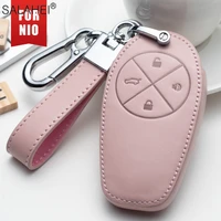 high quality pretty leather car key case cover for nio es6 2019 es8 2018 styling auto interior accessories with hot selling