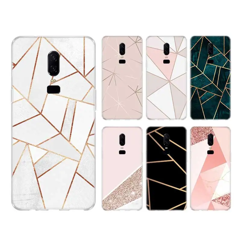 

Geometric Pattern Soft TPU Full Protection Luxury Bumper Case For OnePlus 9 Pro OnePlus 9R OnePlus9 Cover
