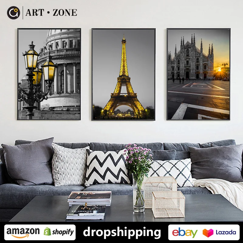 

Ancient Castle Tower Landscape posters prints canvas paintings wall art for living room decor for bedroom aesthetic Artwork