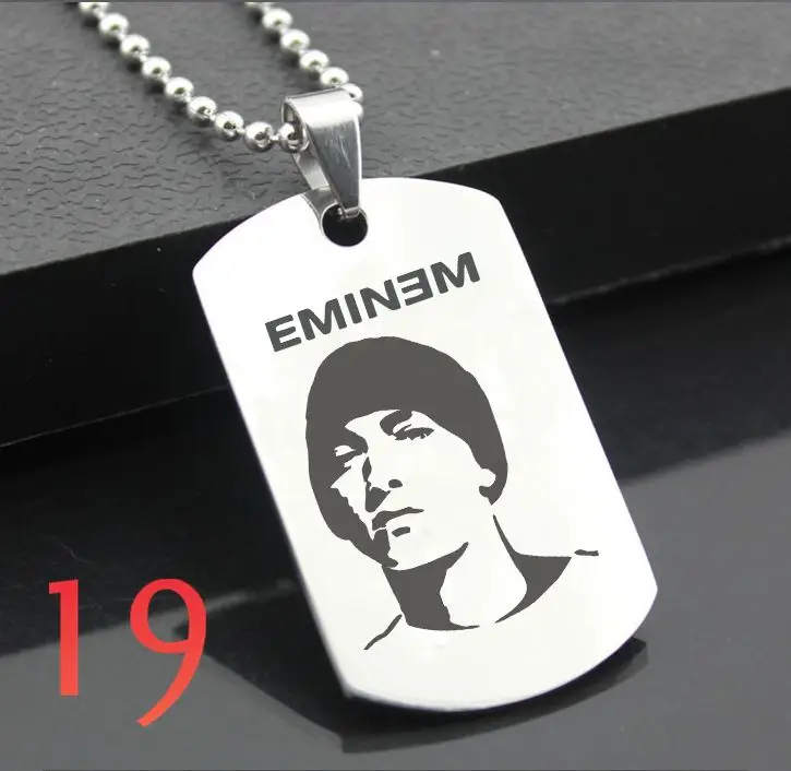 Eminem XH01 классический брелок из нержавеющей стали модные гравировальные бирки стальная подвеска-открытка для ожерелья