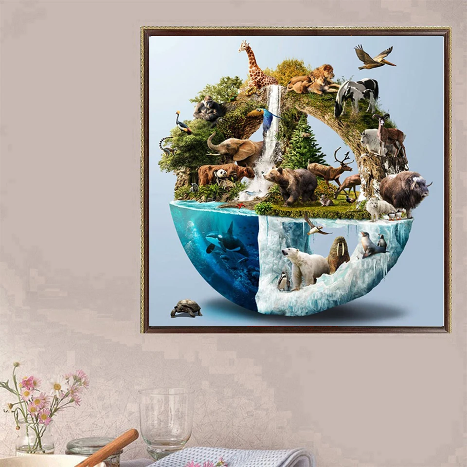 5D животные коллекция слон Кит полярный медведь алмазная живопись наборы для