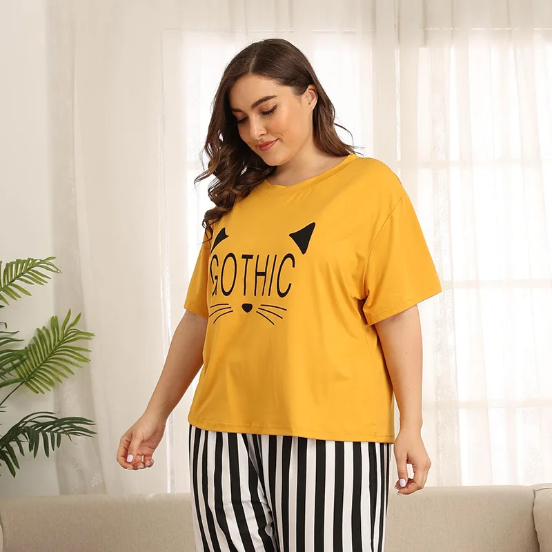 2 шт. пижамы размера плюс для женщин сексуальное женское белье пижамный комплект