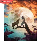 HUACAN Раскрашивание по номеру волка наборы для рисования по номеру девушка DIY рамка Современный рисунок на холсте для гостиной