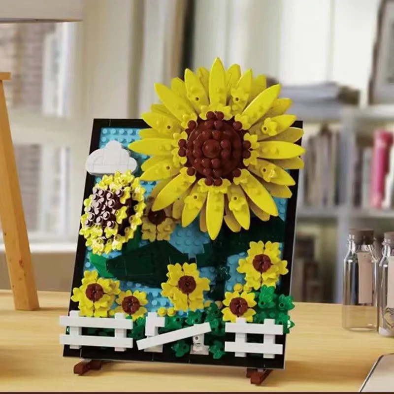 

Sunflower Yongsheng Flower Fragrance Drawing Board Puzzle Assembled Building Block Toys Decorations Gift Decoration