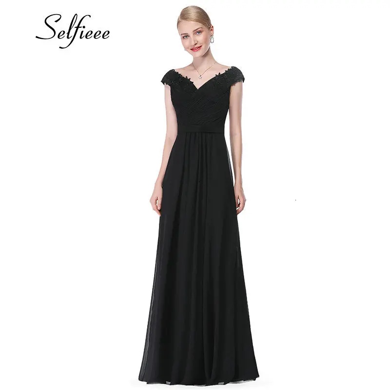 Women Summer Dress Plus Size Elegant A Line V Neck Off Shoulder Long Chiffon Appliques Lace Party Dress Vestidos Robe Femme