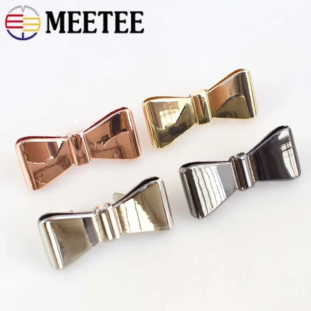 Meetee 4/10 шт. 40x18 мм металлическая фурнитура пряжка бант для обуви ювелирных изделий