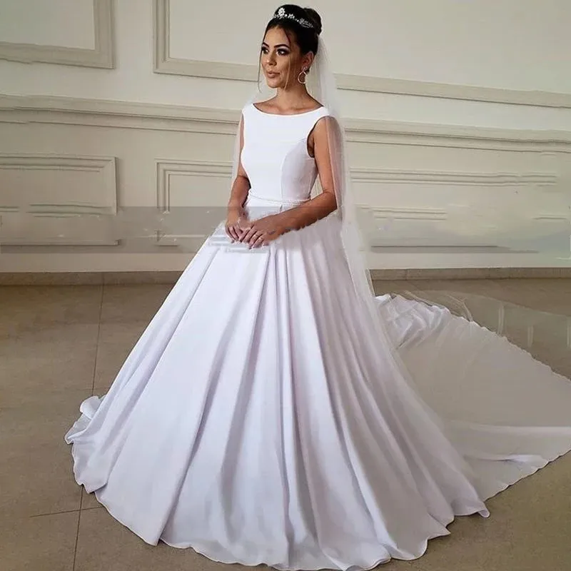 

Женское свадебное платье It's yiiya, белое платье трапециевидной формы со шлейфом и открытой спиной на лето 2021