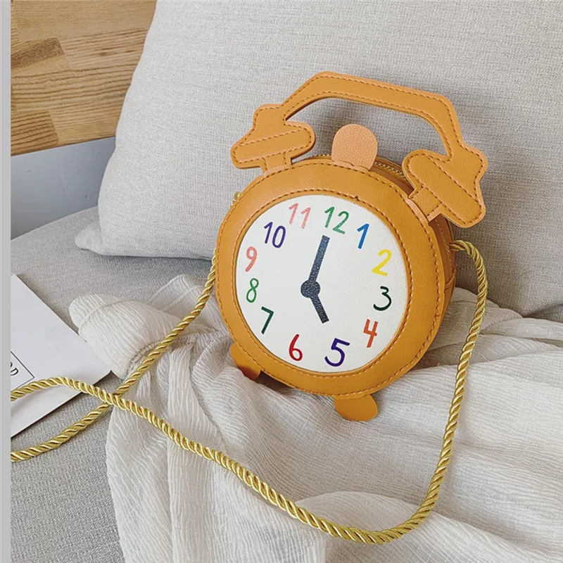 Забавная дизайнерская сумка через плечо с будильником Детская Милая круглая