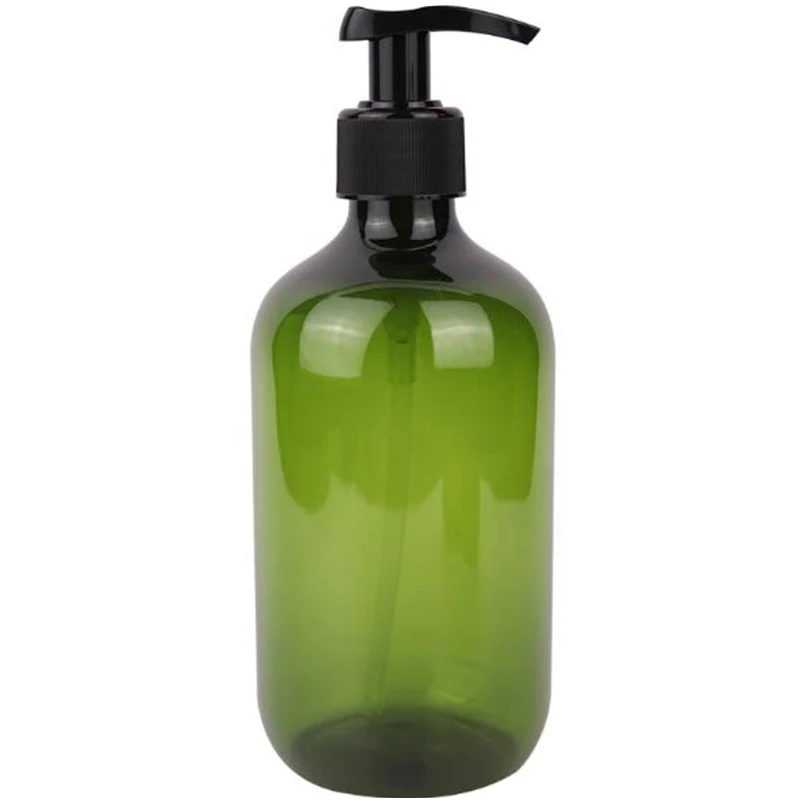 Пустая зеленая пластиковая бутылка для лосьона 10 шт./лот 500 мл с насосом жидкого