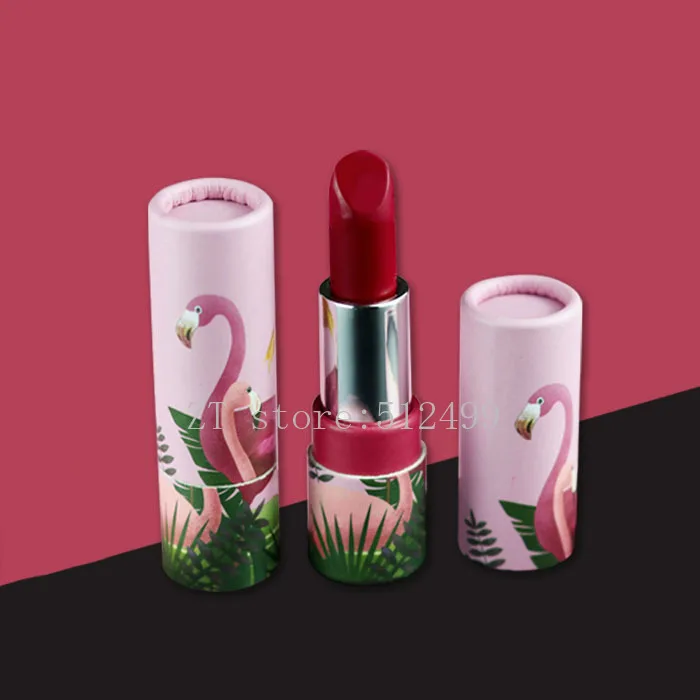 

12.1mm 10/30/50pcs Paper Red Flamingo Summer Round Empty Lipstick Tube Lip Balm Container Cosmetics Refillable Lipstick Shell