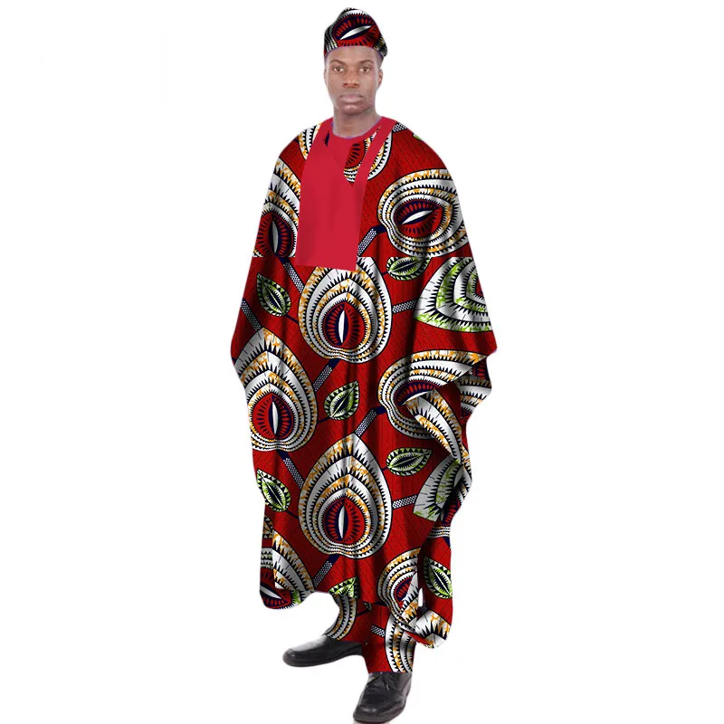 Африканская одежда для мужчин комплект из 3 предметов Африканский принт длинная