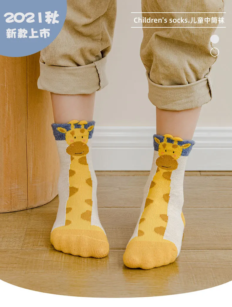 Носки детские хлопковые средней длины милые для маленьких девочек 5 пары/Лот