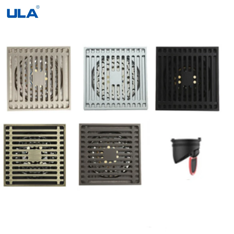 ULA медный душевой трап напольные сливы для ванной плитка вставка квадратный к