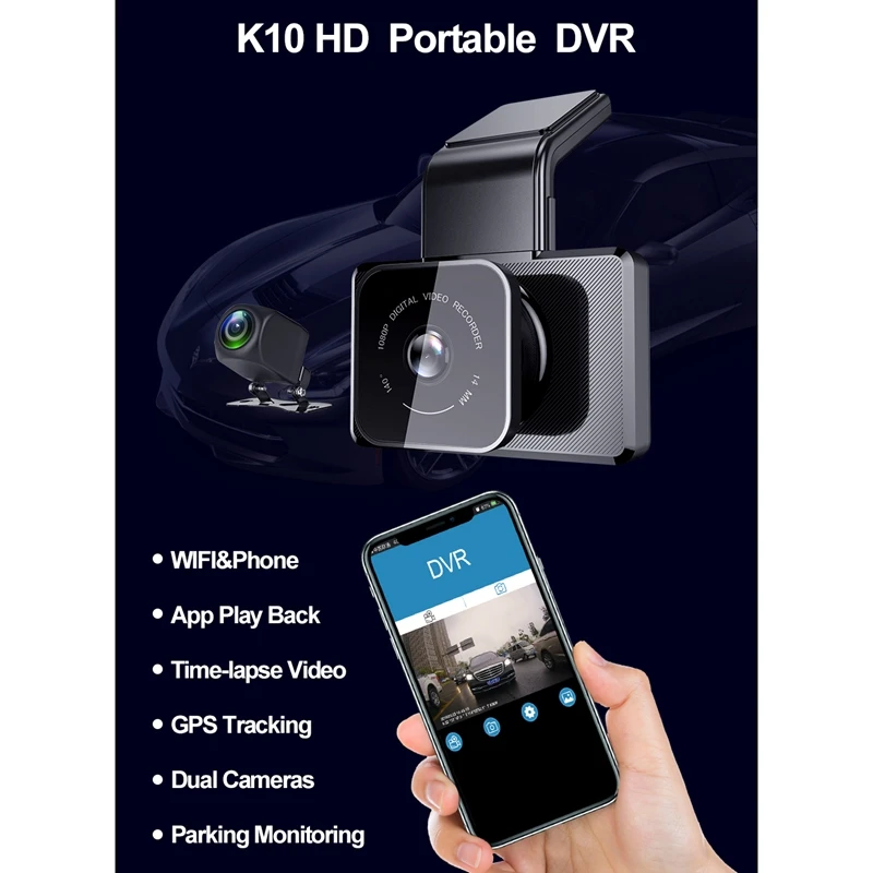

Car DVR WIFI Speed GPS Dash Cam Dual Lens Video 1080P Dash Cam Cycle Recording Night Vision Parking Monitor Dash Cam