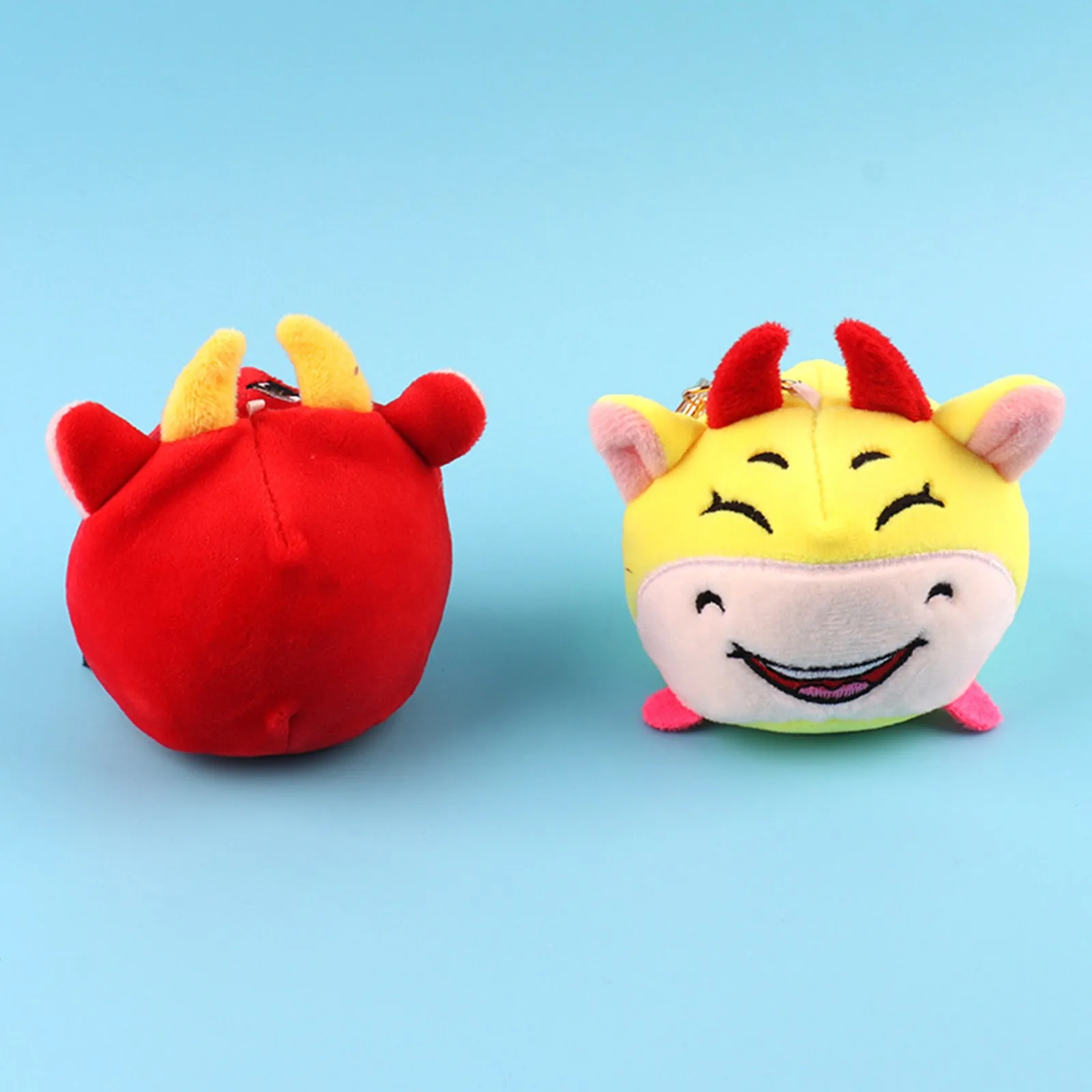 

TPR Decompression Pinch Toy 2021 Zodiac Year Plush Bead Keychain Pendant 5ml Reliver Stress Sensory Adult Kid Toy Decompression