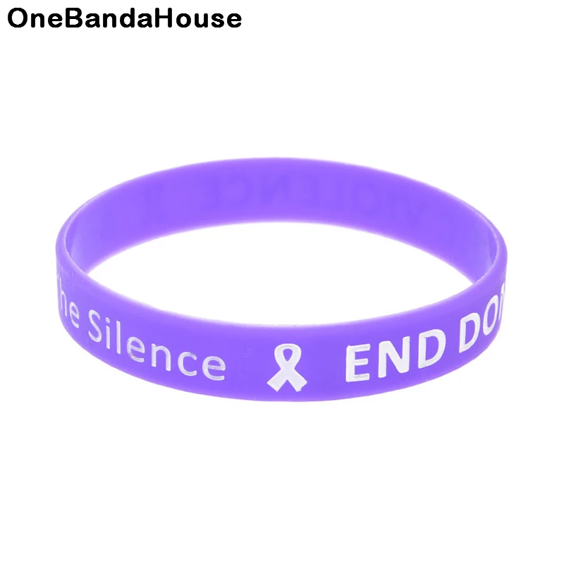 

OBH 1 шт. конец насилие завесу Wristband Силикона фиолетового цвета