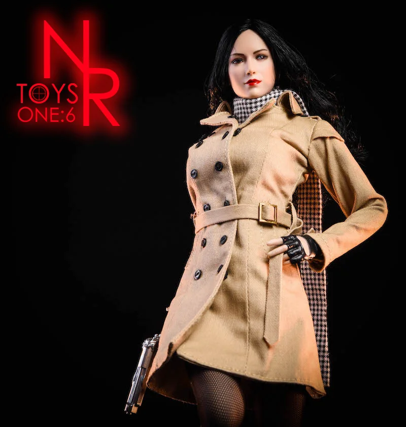 NR19 1/6 масштаб женская фигура одежда Ada Wong Тренч пальто и обувь и чулки и пистолет Модель для 12 дюймов рисунок