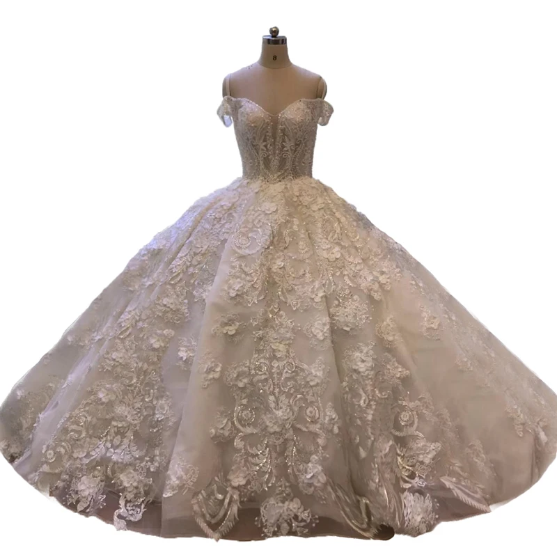 Высококачественное винтажное кружевное бальное платье принцессы свадебное с