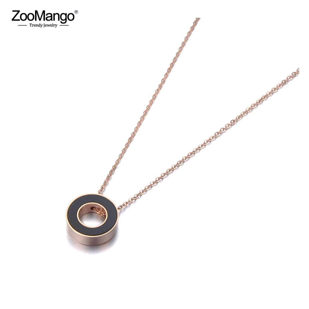 Женские ожерелья подвески ZN19012 из черной акриловой нержавеющей стали для офиса