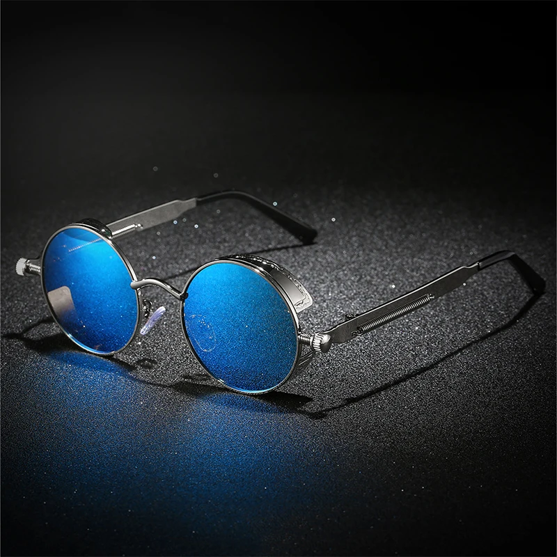 

Classic Fashion Luxury Steampunk Round Sunglasses For Women Men Retro Summer Outdoor Driving Fishing UV400 Gothic Sun Glasses