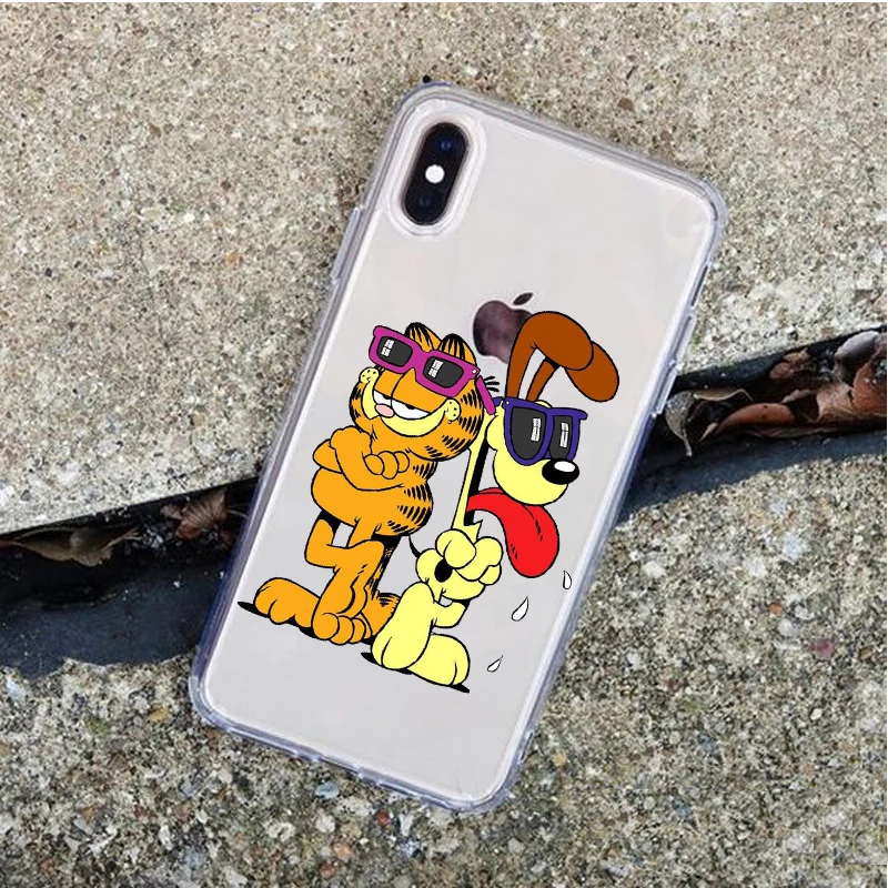 

Cartoon Cute Garfield cat TPU Soft Silicone Phone Case For iPhone12mini 12Pro 8 7Pius 6 6SPlus X XR XS MAX 5 11ProMAX 11 Cover