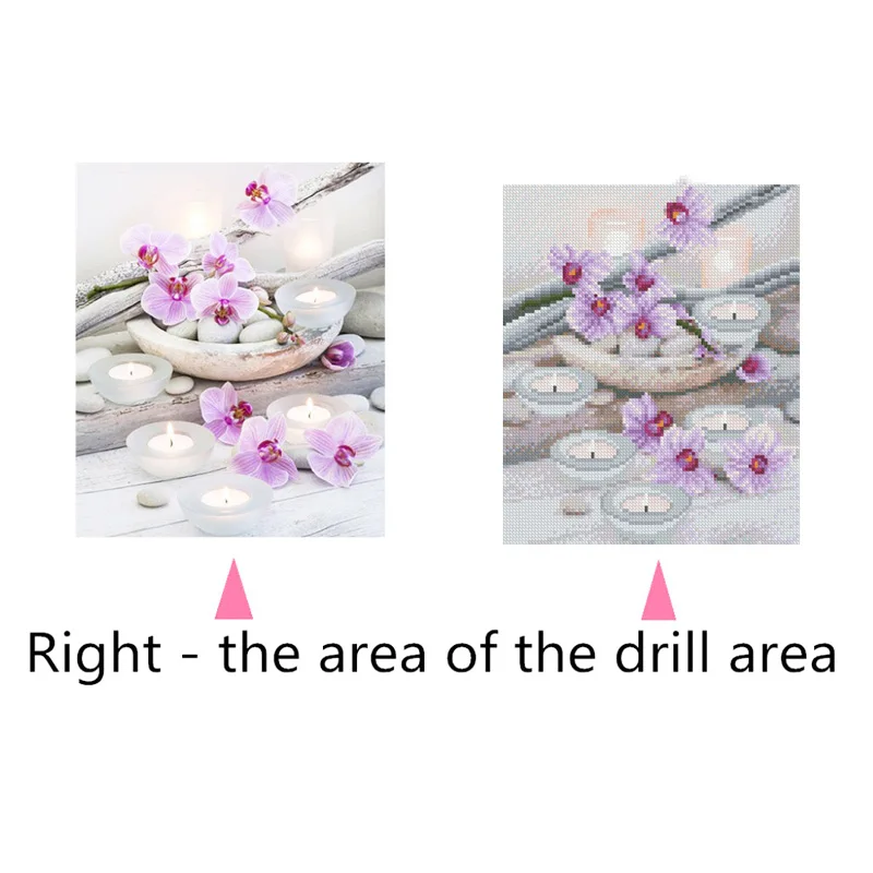 Алмазная живопись сделай сам вышивка крестиком цветок при свечах мозаика