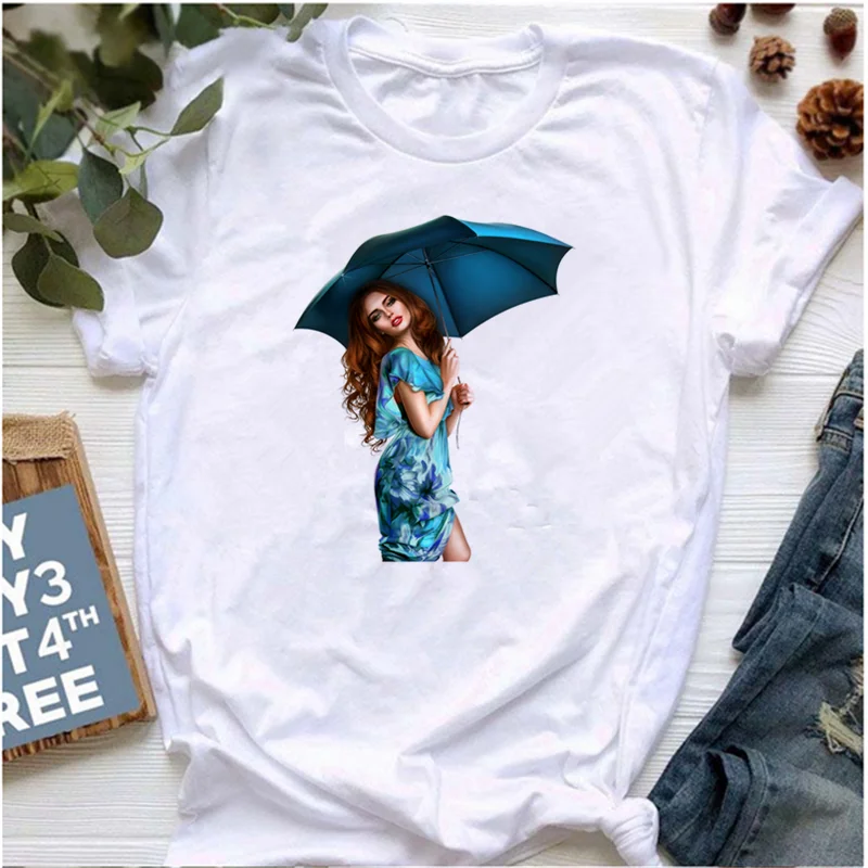 

New Style Female Summer T-Shirt Female Streetwear Top Tee Fashion Casual Wear Mayos Fashion Cool Beautiful Girl Printing T-Shirt