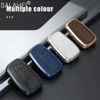 aluminum alloy leather car key case keychain 2 3 buttons for toyota prius camry corolla c hr chr rav4 prado 2018 accessories