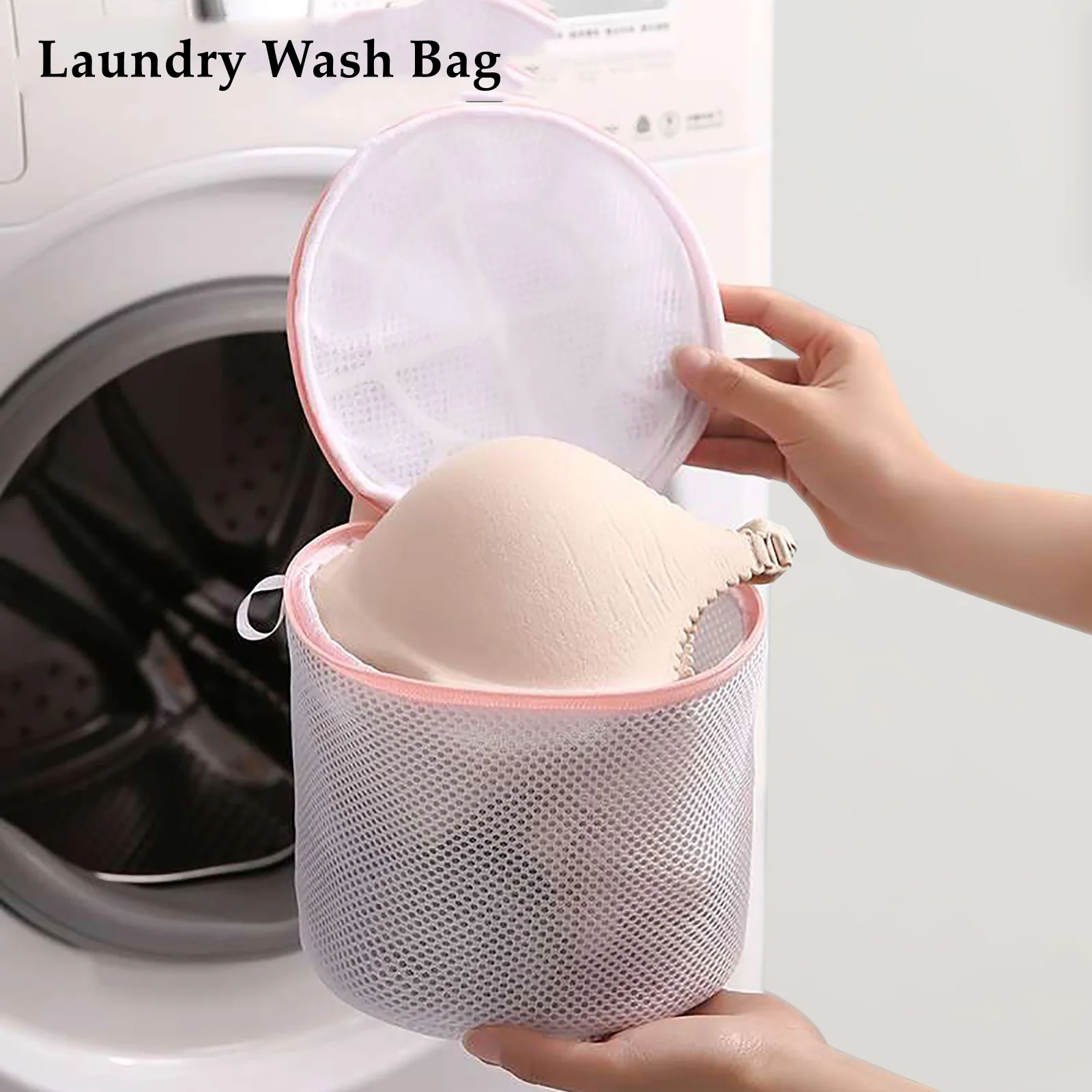 

1PC Laundry Wash Bags Zippered Mesh Foldable Lingerie Bra Socks Underwear Washing Machine Clothes Protective Net