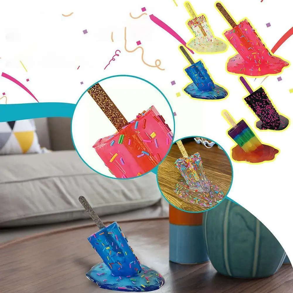 

Melting Popsicle Sculpture Ice Statue Decoration Miniature home Ice For Joking Decor Cream Craft Tricking Tool Used Resin V3H9