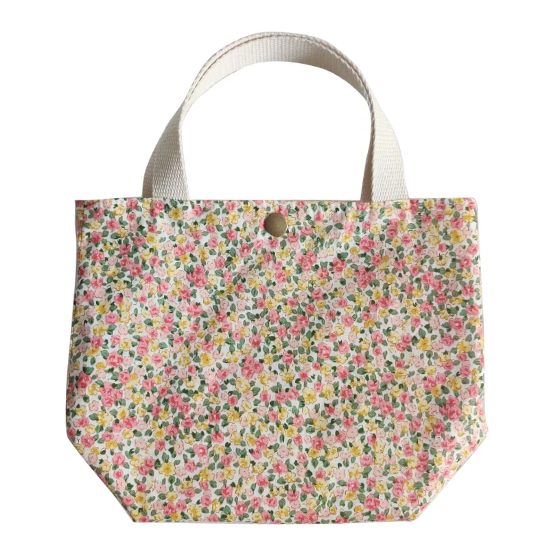 

Pastoral wind broken flower elements small fresh hand-held copper buckle small cloth bag casual casual bag