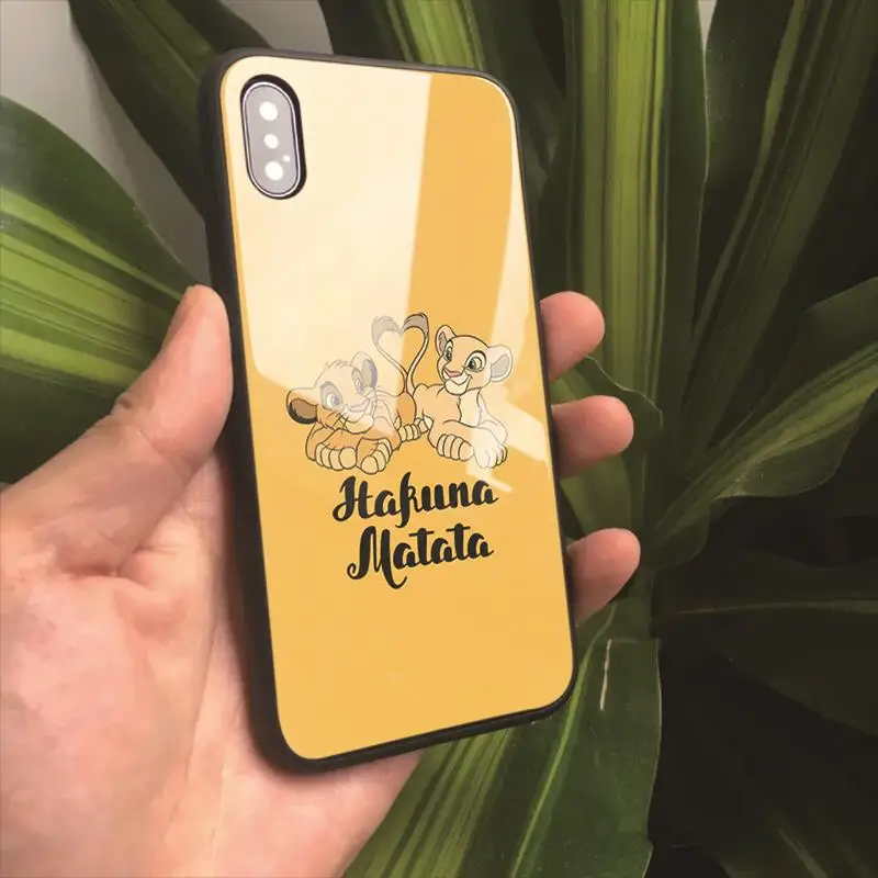 OUTMIX simba Король Лев чехол из закаленного стекла для телефона iPhone 7 8 6 6S Plus XS MAX XR 5 5S SE |