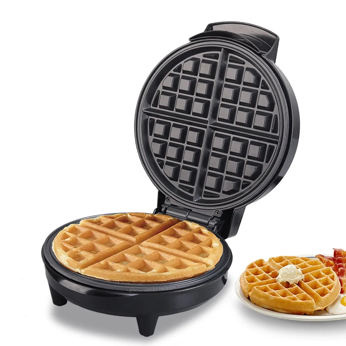 Mini Household Electric Waffle Maker Bubble Egg Cake Oven Breakfast Waffle Cone Machine Round Griddle Cake Baking For Children