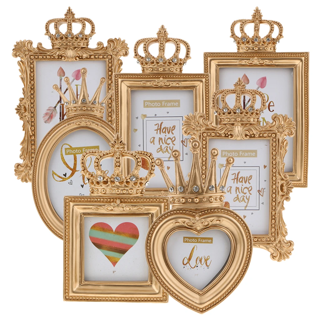 Gold Crown Resin Picture Photo Frame Baroque Luxury Style Home Décor | Дом и сад